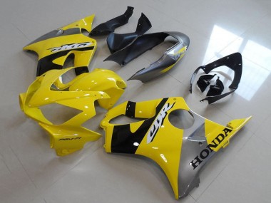 Preisgünstige Honda CBR600 F4i Motorrad Verkleidung 2004-2007 - Gelb Silber Glanzendes Schwarz