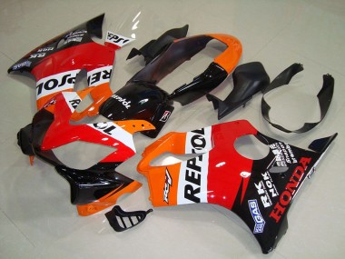 Preisgünstige Honda CBR600 F4i Motorrad Verkleidung 2004-2007 - Orange Weiss Rot Glanzendes Schwarz Repsol