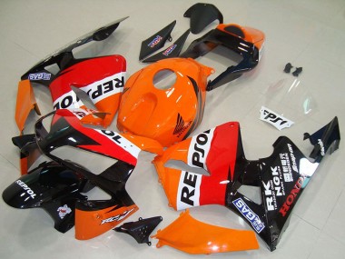 Preisgünstige Honda CBR600RR Motorrad Verkleidung 2003-2004 - Orange Weiss Rot Glanzendes Schwarz Repsol