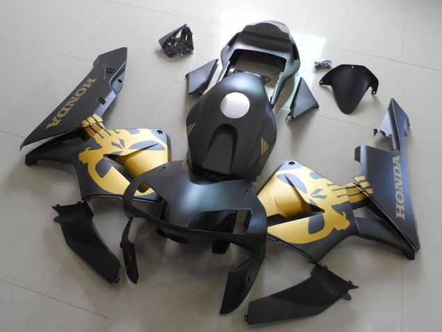 Preisgünstige Honda CBR600RR Motorrad Verkleidung 2003-2004 - Matt Schwarz Gold