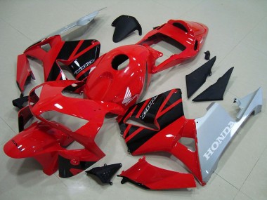 Preisgünstige Honda CBR600RR Motorrad Verkleidung 2003-2004 - Rot Silber Glanzendes Schwarz