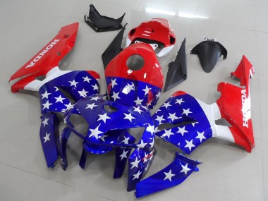 Preisgünstige Honda CBR600RR Motorrad Verkleidung 2005-2006 - Rot Blau Weiss American Flag