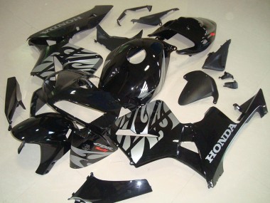 Preisgünstige Honda CBR600RR Motorrad Verkleidung 2005-2006 - Glanzendes Schwarz Silber mit Flamme