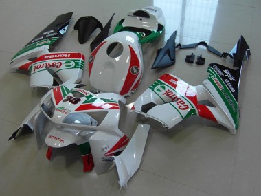 Preisgünstige Honda CBR600RR Motorrad Verkleidung 2005-2006 - Weiss Rot Grun Castrol 38