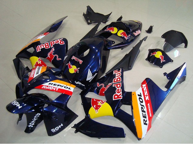 Preisgünstige Honda CBR600RR Motorrad Verkleidung 2005-2006 - Dunkel Blau Orange Red Bull Repsol