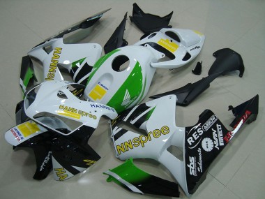 Preisgünstige Honda CBR600RR Motorrad Verkleidung 2005-2006 - Weiss Grun Gelb Glanzendes Schwarz Hannspree