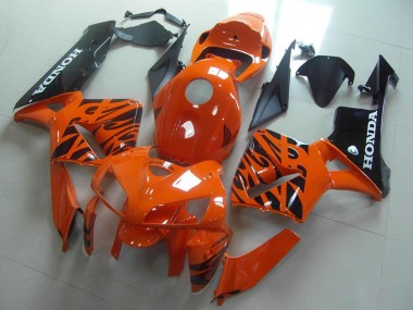 Preisgünstige Honda CBR600RR Motorrad Verkleidung 2005-2006 - Orange Schwarz Flamme