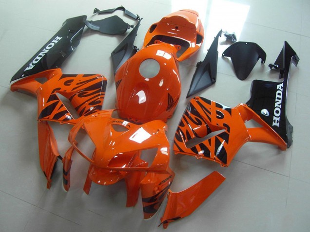 Preisgünstige Honda CBR600RR Motorrad Verkleidung 2005-2006 - Orange Schwarz Flamme