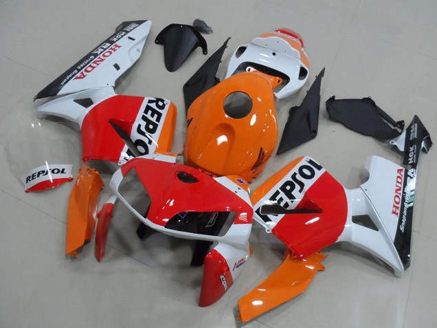 Preisgünstige Honda CBR600RR Motorrad Verkleidung 2005-2006 - Orange Weiss Rot Glanzendes Schwarz Repsol