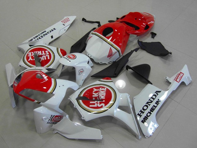 Preisgünstige Honda CBR600RR Motorrad Verkleidung 2005-2006 - Weiss Rot Lucky Strike