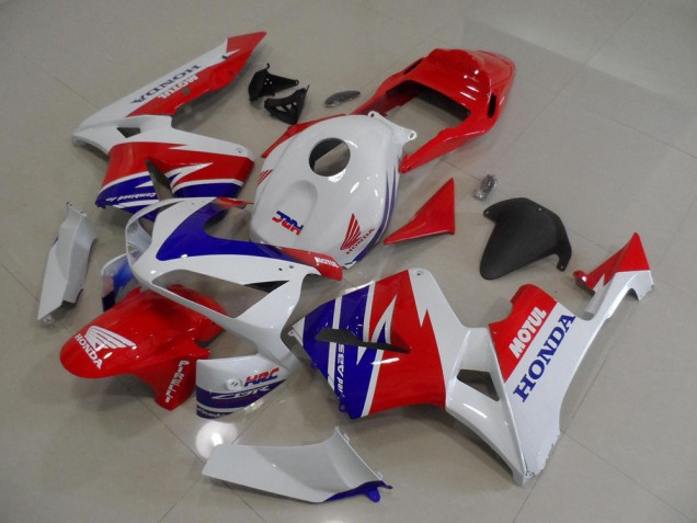 Preisgünstige Honda CBR600RR Motorrad Verkleidung 2005-2006 - Weiss Rot Blau Motul HRC