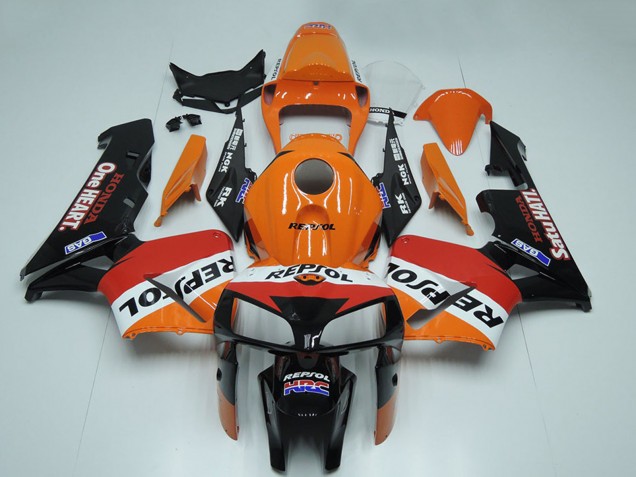Preisgünstige Honda CBR600RR Motorrad Verkleidung 2005-2006 - Schwarz Orange Weiss Rot Repsol