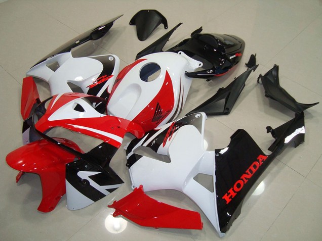 Preisgünstige Honda CBR600RR Motorrad Verkleidung 2005-2006 - Weiss Rot Schwarz
