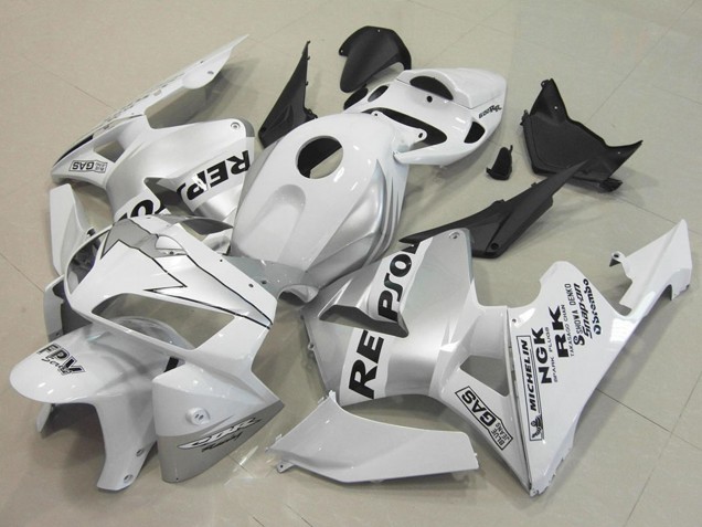 Preisgünstige Honda CBR600RR Motorrad Verkleidung 2005-2006 - Weiss Silber Schwarz Repsol