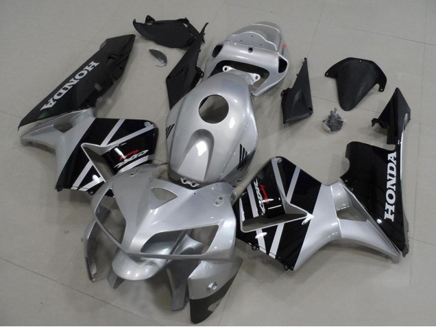 Preisgünstige Honda CBR600RR Motorrad Verkleidung 2005-2006 - Silber Glanzendes Schwarz