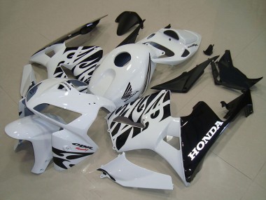 Preisgünstige Honda CBR600RR Motorrad Verkleidung 2005-2006 - Weiss Schwarz Flamme