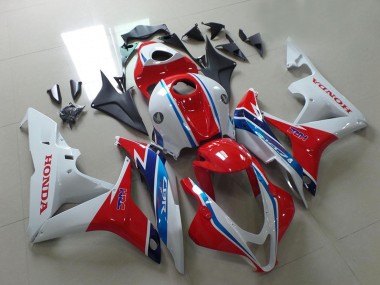 Preisgünstige Honda CBR600RR Motorrad Verkleidung 2007-2008 - Weiss Rot Hellblau HRC