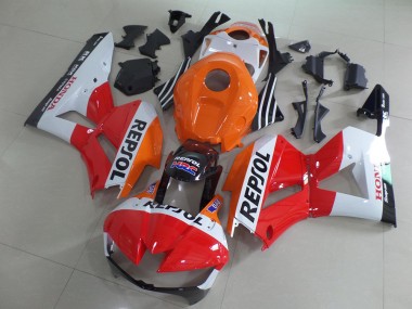 Preisgünstige Honda CBR600RR Motorrad Verkleidung Kit 2013-2023 - Orange Weiss Rot Glanzendes Schwarz Repsol
