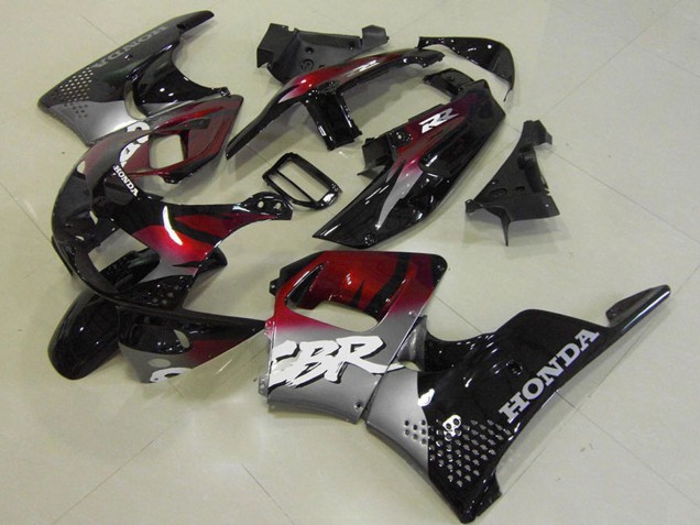 Preisgünstige Honda CBR900RR 893 Motorrad Verkleidung 1996-1997 - Silber Kastanienbraun Rot Glanzendes Schwarz