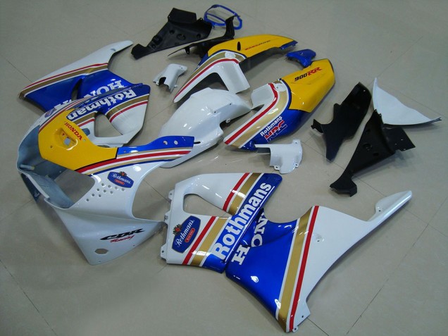 Preisgünstige Honda CBR900RR 919 Motorrad Verkleidung 1998-1999 - Weiss Blau Gelb Rothmans