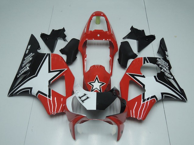 Preisgünstige Honda CBR900RR 954 Motorrad Verkleidung 2002-2003 - Schwarz Rot Streifen