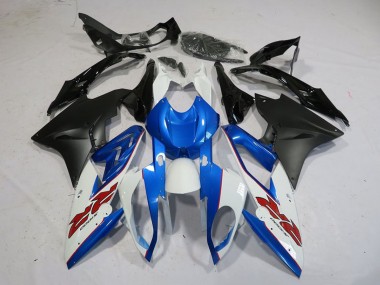 Preisgünstige BMW S1000RR Motorrad Verkleidung 2015-2016 - Weiss Blau Matt Schwarz