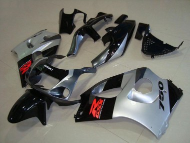 Preisgünstige Suzuki GSXR 750 Motorrad Verkleidung 1996-2000 - Glanzendes Schwarz Silber