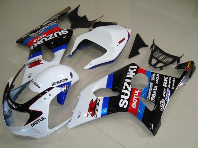 Preisgünstige Suzuki GSXR 1000 Motorrad Verkleidung 2000-2002 - Weiss Blau Schwarz Rot Motul