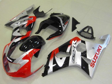Preisgünstige Suzuki GSXR 1000 Motorrad Verkleidung 2000-2002 - Silber Rot Glanzendes Schwarz