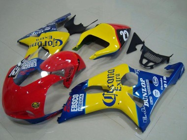 Preisgünstige Suzuki GSXR 1000 Motorrad Verkleidung 2000-2002 - Gelb Rot Blau Corona Rennen