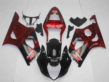 Preisgünstige Suzuki GSXR 1000 Motorrad Verkleidung 2003-2004 - Rot Glanzendes Schwarz