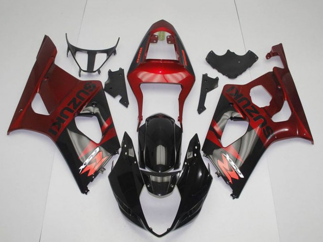 Preisgünstige Suzuki GSXR 1000 Motorrad Verkleidung 2003-2004 - Rot Glanzendes Schwarz