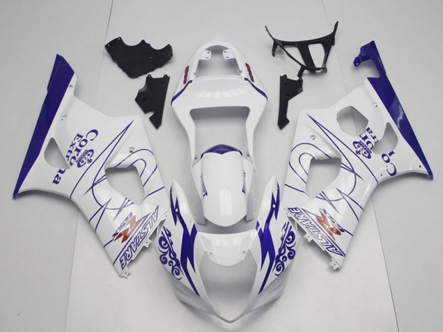Preisgünstige Suzuki GSXR 1000 Motorrad Verkleidung 2003-2004 - Weiss Blau Corona Alstare