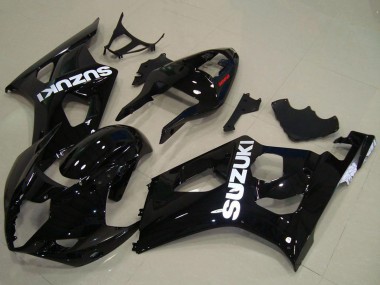 Preisgünstige Suzuki GSXR 1000 Motorrad Verkleidung 2003-2004 - Glanzendes Schwarz Weiss Aufkleber