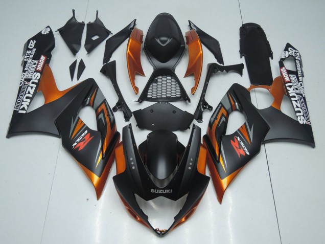 Preisgünstige Suzuki GSXR 1000 Motorrad Verkleidung 2005-2006 - Matt Schwarz Orange