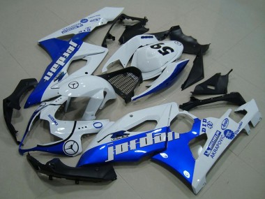 Preisgünstige Suzuki GSXR 1000 Motorrad Verkleidung 2005-2006 - Weiss Blau Jordan 59
