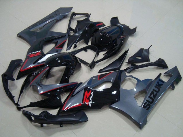 Preisgünstige Suzuki GSXR 1000 Motorrad Verkleidung 2005-2006 - Glanzendes Schwarz Matt Schwarz Rot