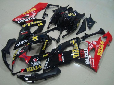 Preisgünstige Suzuki GSXR 1000 Motorrad Verkleidung 2005-2006 - Glanzendes Schwarz Rot Gold Rizla