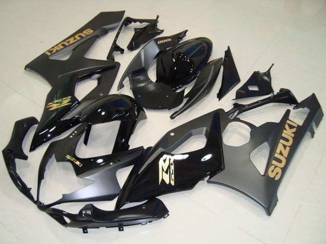 Preisgünstige Suzuki GSXR 1000 Motorrad Verkleidung 2005-2006 - Glanzendes Schwarz Matt Schwarz Gold Aufkleber
