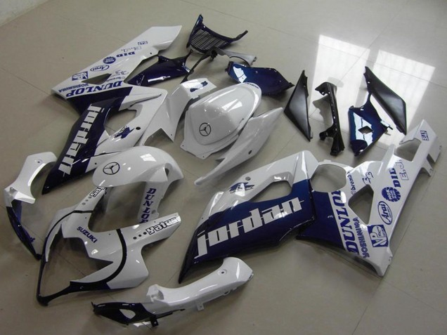 Preisgünstige Suzuki GSXR 1000 Motorrad Verkleidung 2005-2006 - Weiss Dunkel Blau Jordan