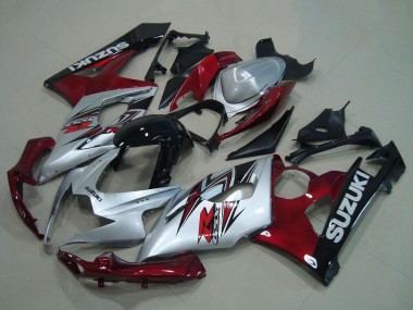 Preisgünstige Suzuki GSXR 1000 Motorrad Verkleidung 2005-2006 - Silber Rot Schwarz