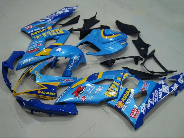 Preisgünstige Suzuki GSXR 1000 Motorrad Verkleidung 2005-2006 - Blau Gold Rizla