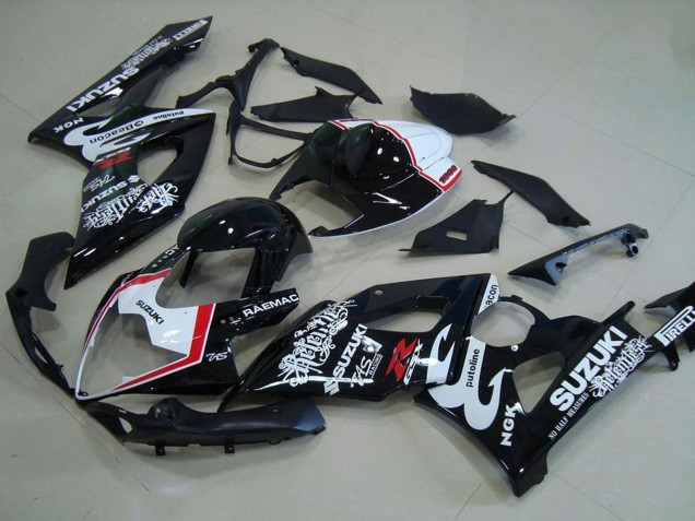 Preisgünstige Suzuki GSXR 1000 Motorrad Verkleidung 2005-2006 - Glanzendes Schwarz Weiss Rot Relentless
