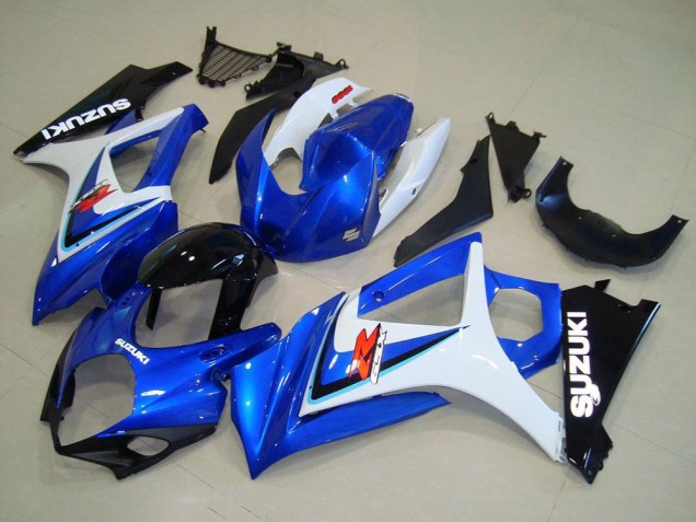 Preisgünstige Suzuki GSXR 1000 Motorrad Verkleidung 2007-2008 - Weiss Blau Schwarz OEM Stil