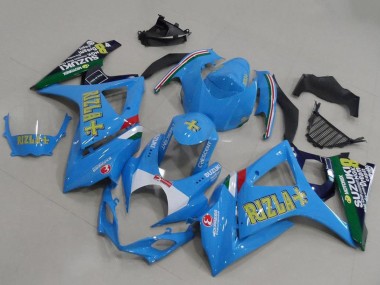 Preisgünstige Suzuki GSXR 1000 Motorrad Verkleidung 2007-2008 - Blau Weiss Gelb Schwarz Rizla