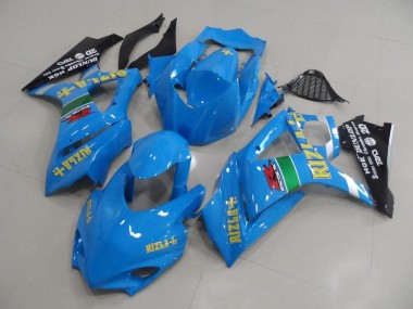 Preisgünstige Suzuki GSXR 1000 Motorrad Verkleidung 2007-2008 - Blau Gelb Schwarz Rizla Rennen