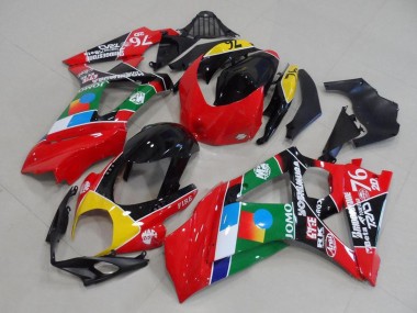Preisgünstige Suzuki GSXR 1000 Motorrad Verkleidung 2007-2008 - Rot Gelb Schwarz Blau Weiss Grun