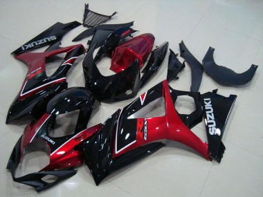 Preisgünstige Suzuki GSXR 1000 Motorrad Verkleidung 2007-2008 - Rot Glanzendes Schwarz