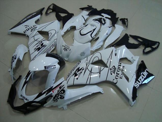 Preisgünstige Suzuki GSXR 1000 Motorrad Verkleidung 2009-2016 - Weiss Schwarz Corona