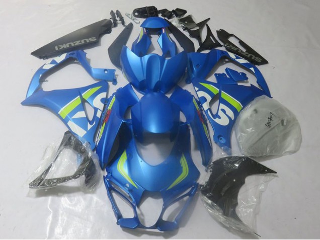 Preisgünstige Suzuki GSXR 1000 Motorrad Verkleidung 2017-2024 - Blau Limetten Grun Weiss